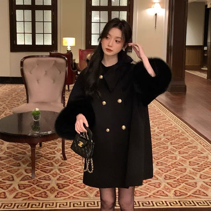 双面羊绒女高级感中长款