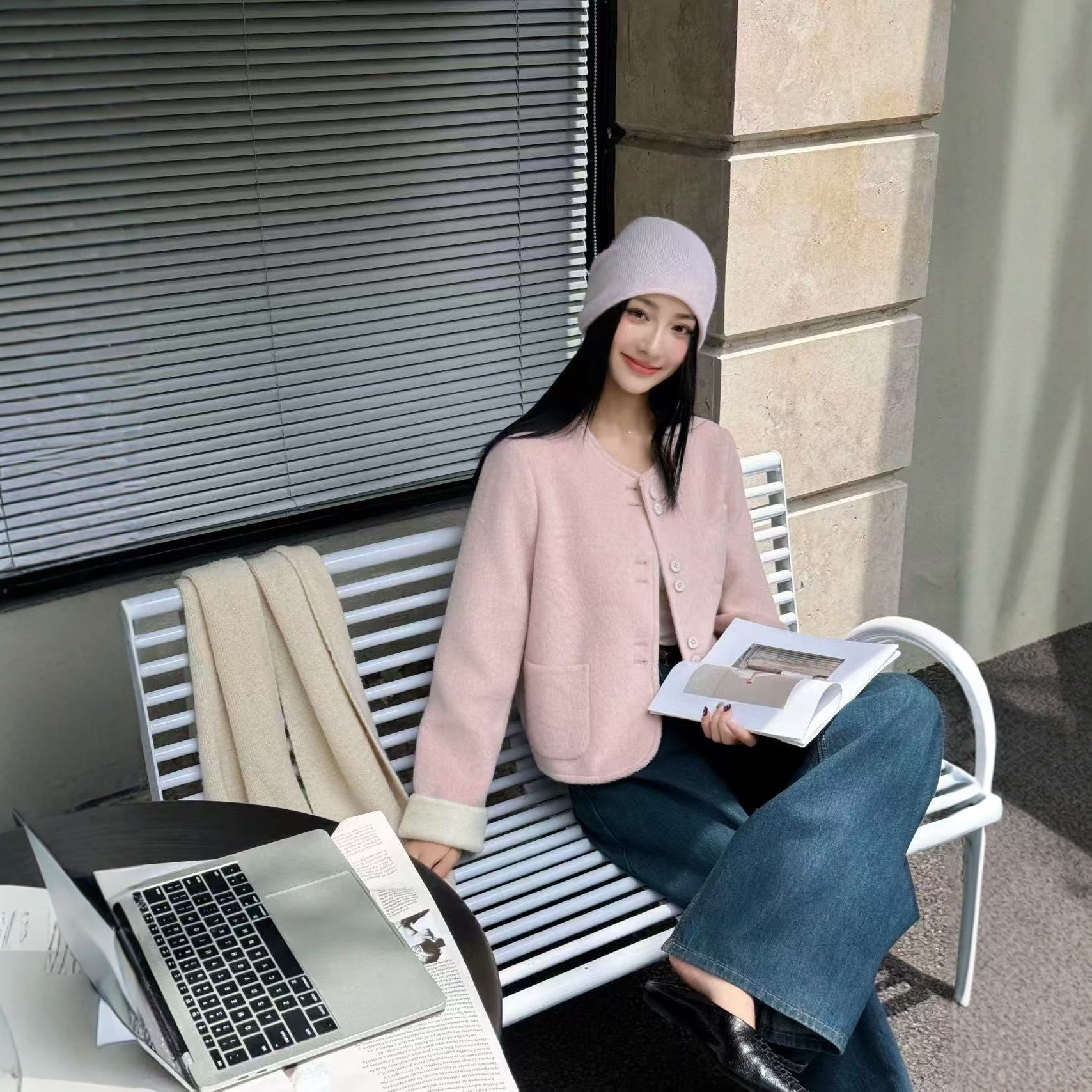 双面羊绒大衣女短款小个子