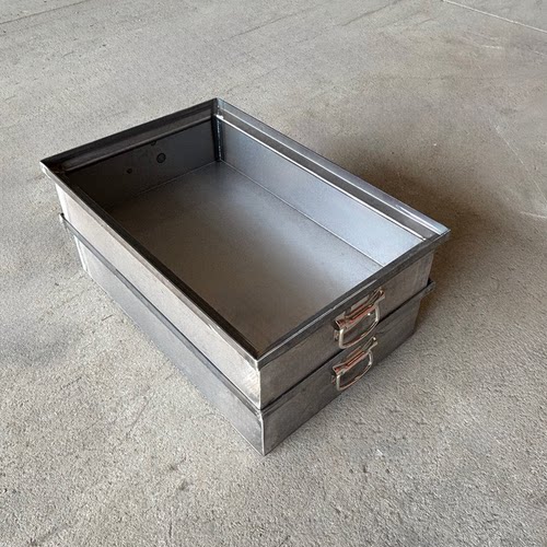 可堆叠工具箱金属周转箱储物收纳盒子铁框工业五金铁屑物料箱筐