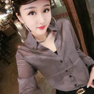 衬衫女长袖2026早秋新款薄棉韩范bf风大码宽松显瘦透气打底衫上衣
