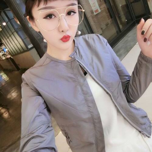 女新款女装上衣宽松短外套防晒衣