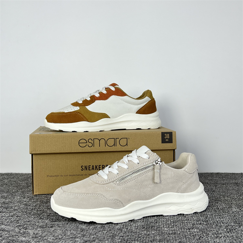 出英国订单撤柜品牌女鞋低帮真皮运动休闲鞋侧拉链百搭时尚女鞋子