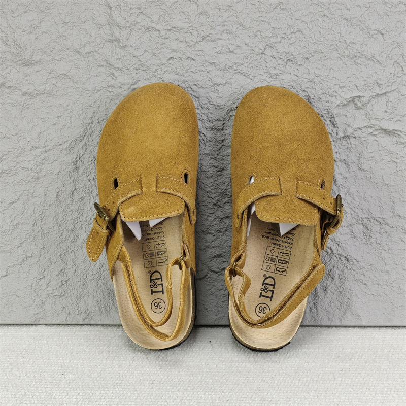 男童沙滩拖鞋包头拖磨砂皮勃肯鞋