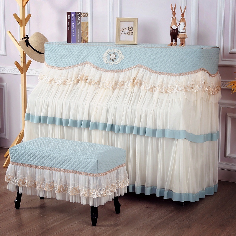 钢琴罩全包全罩丝绒蕾丝欧式半罩加厚美式定做现代简约琴套琴凳罩