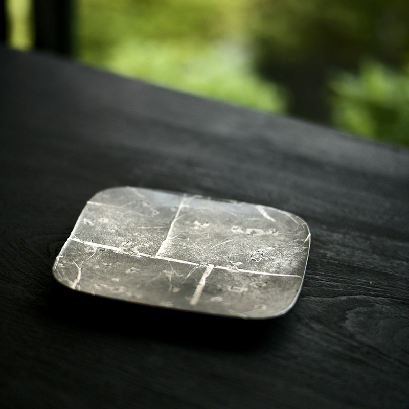 太初莲花堂 手工铸造玻璃壶承 黑度系列茶盘 复古茶器王沁老师沁