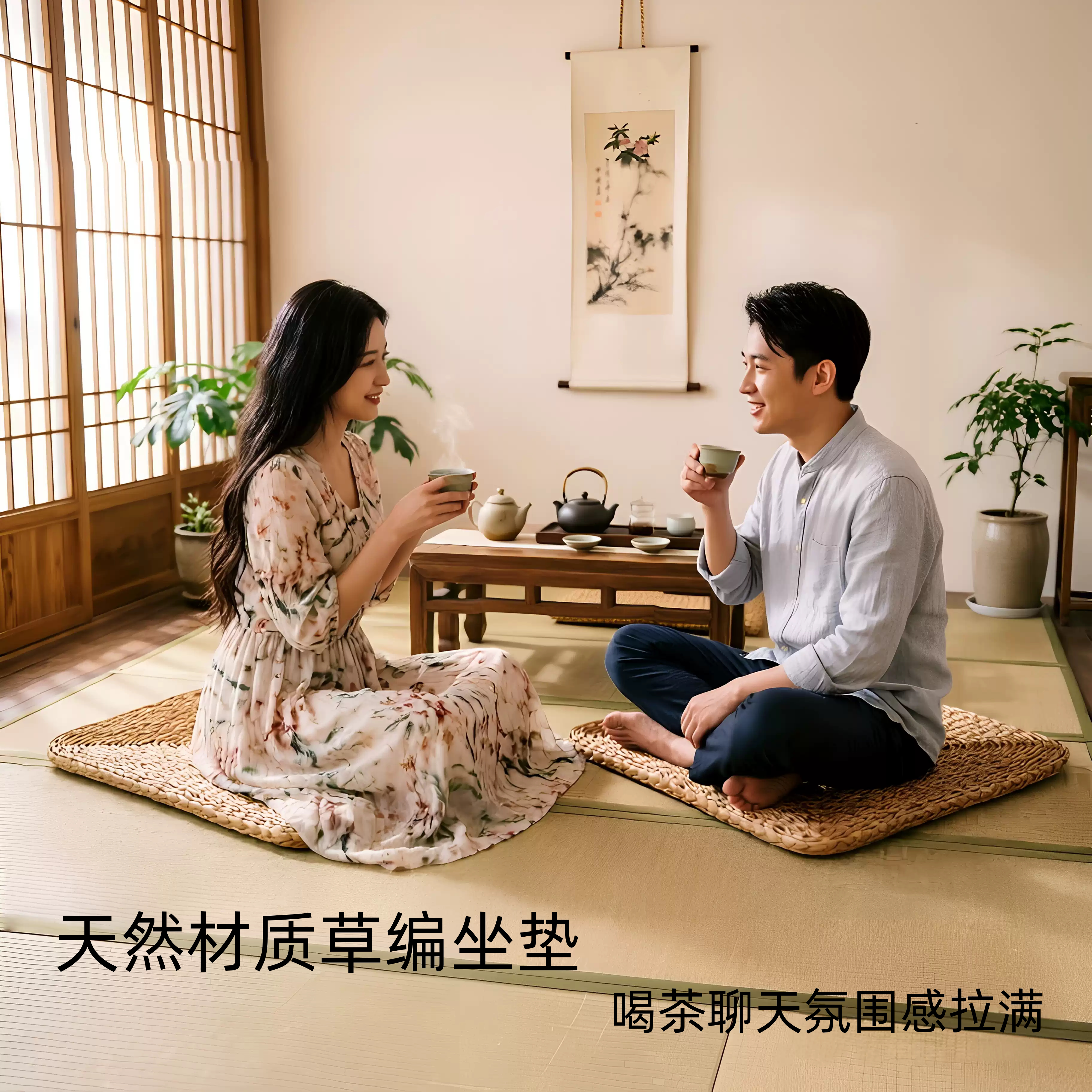 天然蒲草编织方形蒲团坐垫 美臀保健飘窗垫 手工玉米皮透气座垫