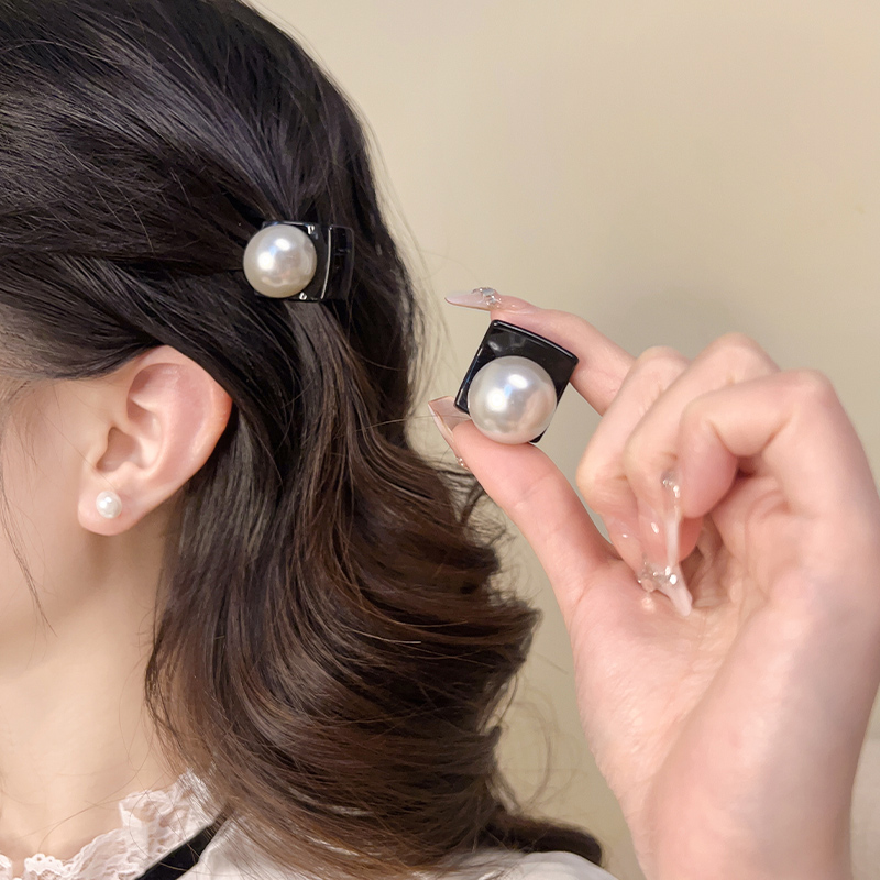 高级感法式复古珍珠发夹女刘海夹