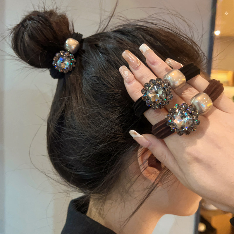 东大门高级感水钻发圈女2025新款发绳扎头皮筋高弹力马尾头绳发饰,饰品/流行首饰/时尚饰品新,发饰,淘宝优惠券,粉丝福利购,淘宝优惠卷