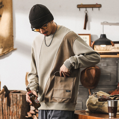 重磅加绒美式复古套头卫衣