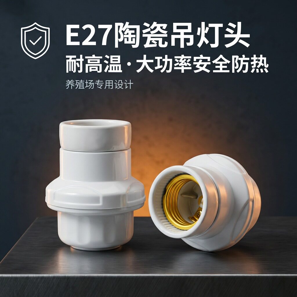 E27纯铜耐高温陶瓷灯头