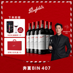 奔富BIN407红酒整箱礼盒装 行货 澳洲进口赤霞珠葡萄酒官方防伪正品