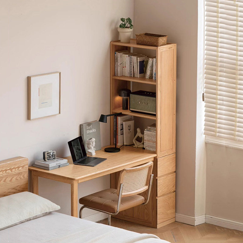 念念实木连体书桌柜书架一体靠墙转角学习桌书房电脑桌,住宅家具,连体书桌柜,淘宝优惠券,粉丝福利购,淘宝优惠卷