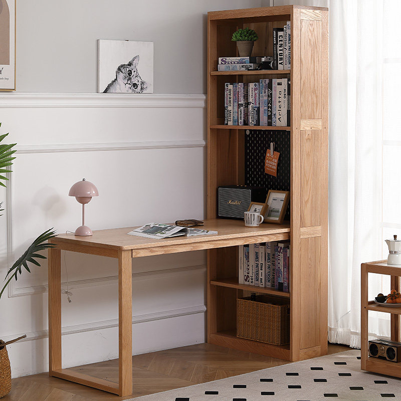 念念实木书桌柜连体组合书房书柜洞洞板书架学习桌办公,住宅家具,连体书桌柜,淘宝优惠券,粉丝福利购,淘宝优惠卷