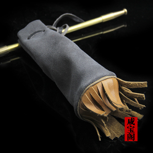 咸宝阁 传统老式旱烟袋纯牛皮烟包荷包旱烟袋子烟布袋烟叶袋子