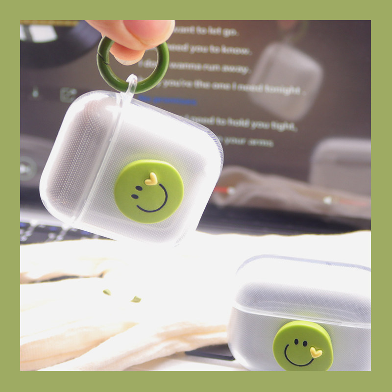 笑脸适用苹果airpodspro3代保护套防撞软壳1/2代无线蓝牙耳机充电仓保护软壳防摔pro4代防猫咬卡通外壳Apple
