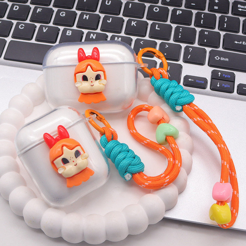 爱玛橙，适用苹果airpods保护套pro3代4代防摔软壳1/2代无线蓝牙耳机透明充电仓保护软壳防撞防猫咬卡通挂绳
