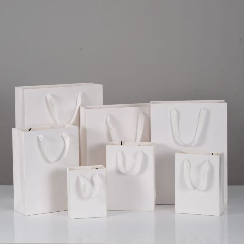 白卡手提袋白色服装包装袋子眼镜化妆品礼品袋纸袋手拎袋礼袋10个