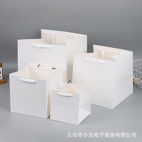 情人节鲜花袋礼品袋正方形大号纸袋花店鲜花手提袋牛皮纸袋礼物袋