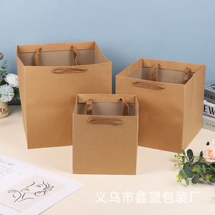 超大正方形礼物手提袋蛋糕烘培盆栽礼品袋牛皮纸袋玩偶包装袋