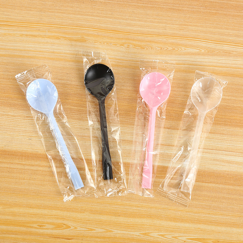一次性勺子叉勺独立包装塑料一冰激凌塑料小勺加厚蛋糕甜品勺
