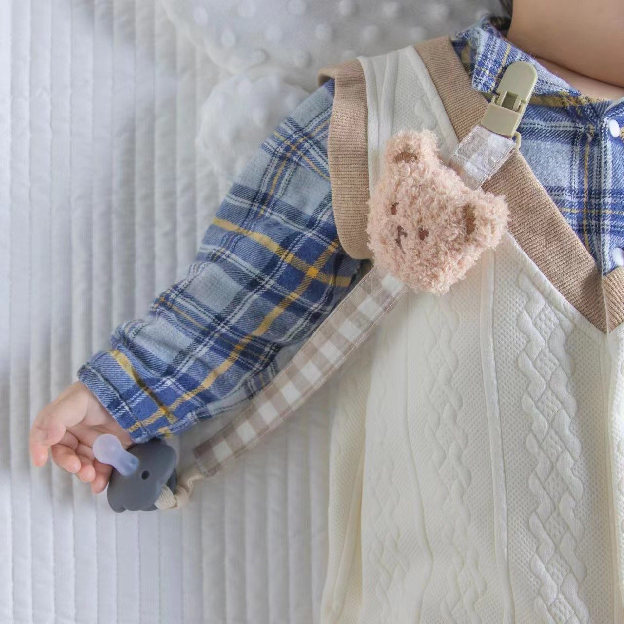 希音新款布艺小熊奶嘴防丢链 棉布便携式牙胶防丢链 奶嘴绳带夹子,餐饮具,奶杯/牛奶杯,淘宝优惠券,粉丝福利购,淘宝优惠卷