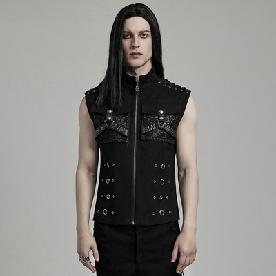 PUNKRAVE蒸汽朋克摇滚机车男马甲