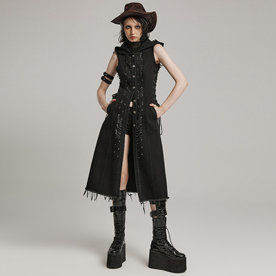 PUNKRAVE朋克状态摇滚做旧女马甲