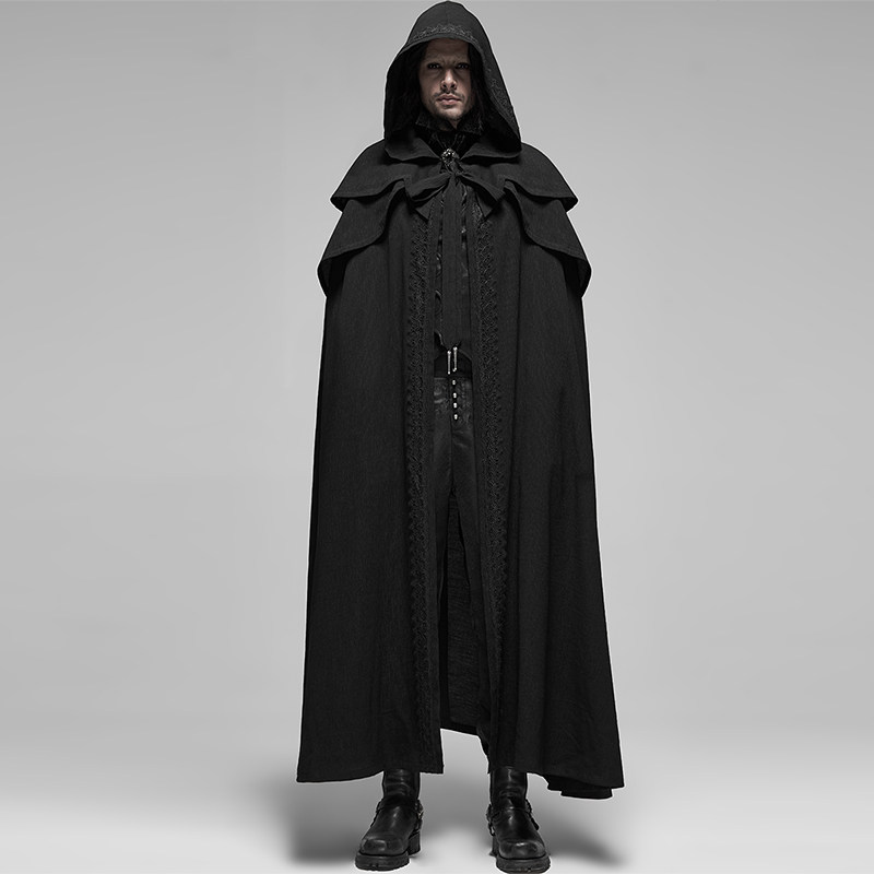 ╋DEVIL SIGH╋ PUNK RAVE PUNK GOTHIC GOTHIC MENS CAPE CLOAK LONG COAT WY1177