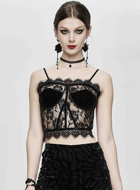 ╋魔叹╋ EVALADY 哥特GOTHIC洛丽塔性感蕾丝吊带背心胸衣 CST005