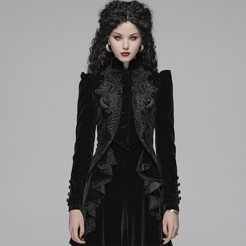 哥特复古宫廷纬平绒礼服短外套女
