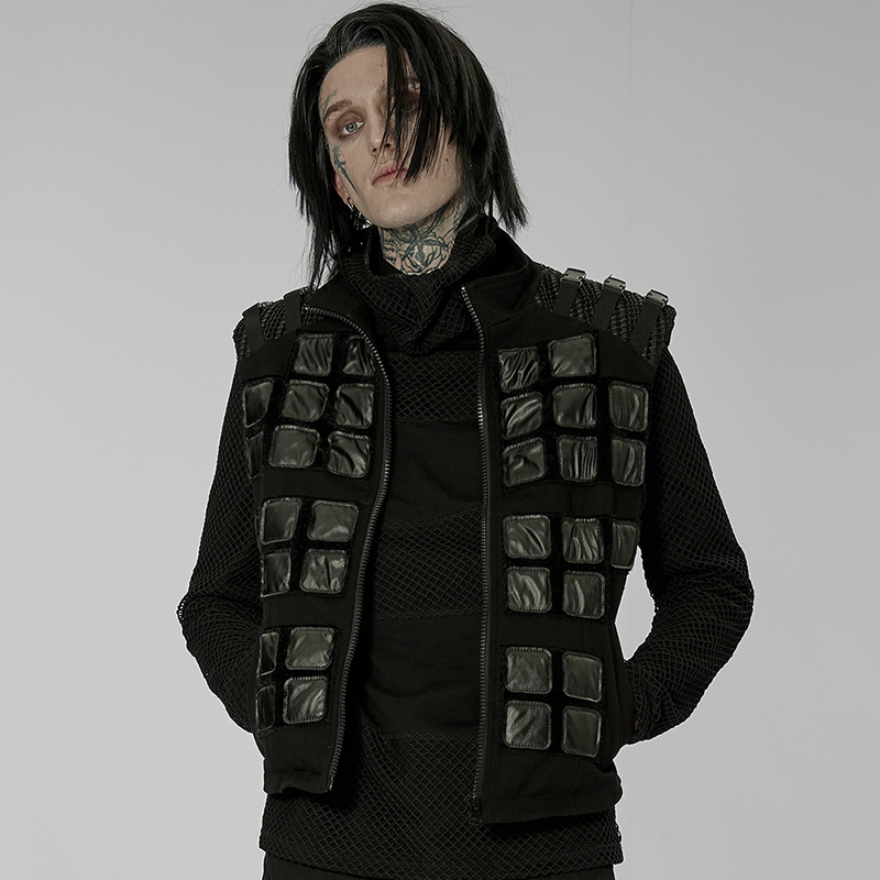 PUNKRAVE摇滚蒸汽朋克男机车马甲