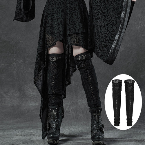 ╋魔叹╋ PUNK RAVE朋克哥特GOTHIC绣花女袜套腿套多用配饰 WS399