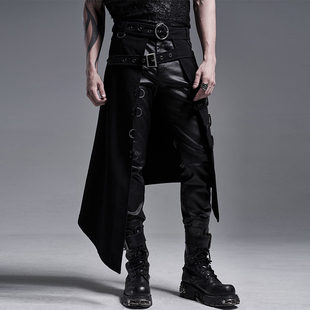 ╋魔叹╋ PUNK RAVE哥特金属摇滚赛博蒸汽朋克暗黑腰封男裙 WQ490