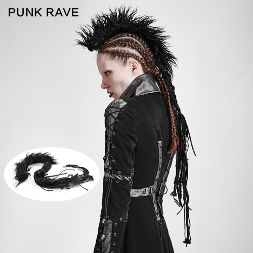 ╋魔叹╋ PUNK RAVE 蒸汽朋克哥特GOTHIC摇滚嘻哈脏辫假发饰 S196