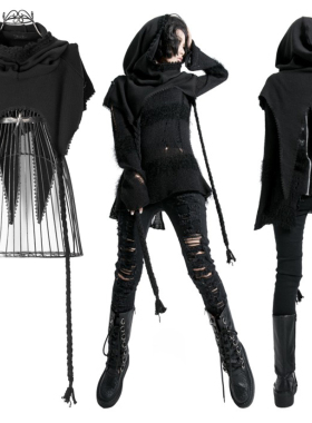 ╋魔叹╋ PUNK RAVE 朋克哥特COSPLAY斗蓬燕尾中性连帽披肩 S125