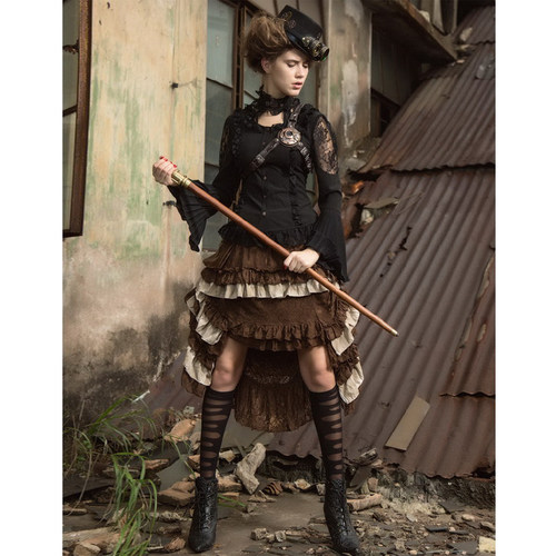 魔叹哥特gothic多变蕾丝长裙