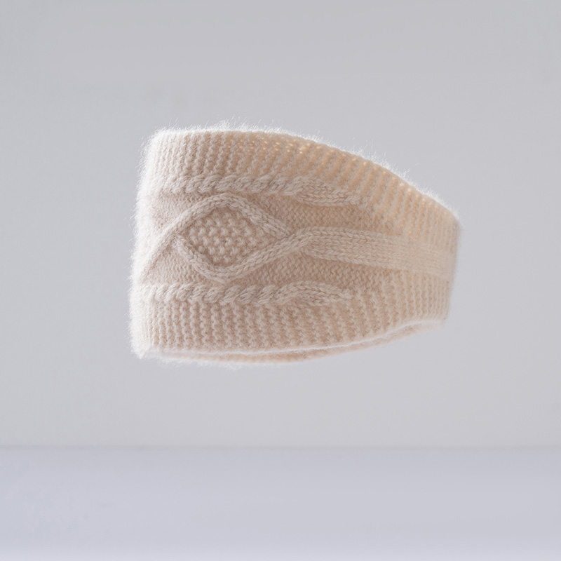 羊绒绞花宽边发带保暖头箍发饰