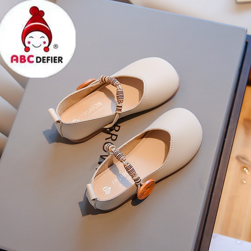 ABC DEFIER女童小皮鞋复古汉服鞋真皮百搭公主鞋英伦风浅口平底鞋