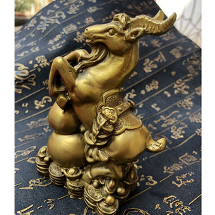 纯铜金钱山羊葫芦摆件生肖山羊赐福送证书