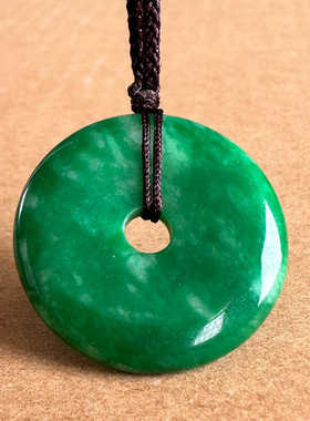 阳绿色玉石平安扣吊坠男女情侣翠绿色圆圆环环翠玉平安挂件坠玉佩