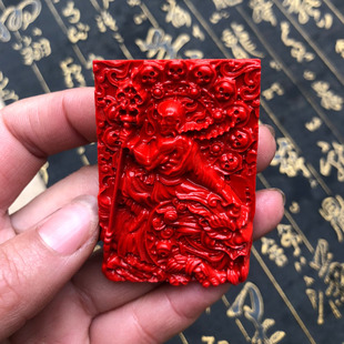 台湾原色朱砂伏虎罗汉挂件转运护身男女项链罗汉玉牌送证书