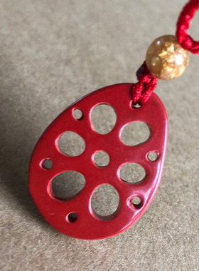 原矿帝王红朱砂莲藕片挂件男女个性佳偶天成情侣互送吊坠剑财情丝