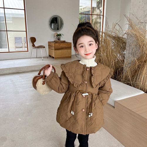 女童加绒加厚冬季刺绣女童棉衣
