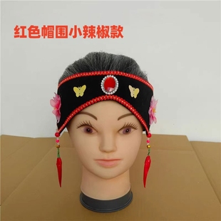 小辣椒款翘辫媒婆戏曲头套戏剧头花假发秧歌头饰京剧道具反串演出