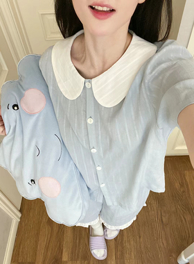 带胸垫睡衣夏季女2026年新款短袖简约甜美少女可外穿春夏款家居服