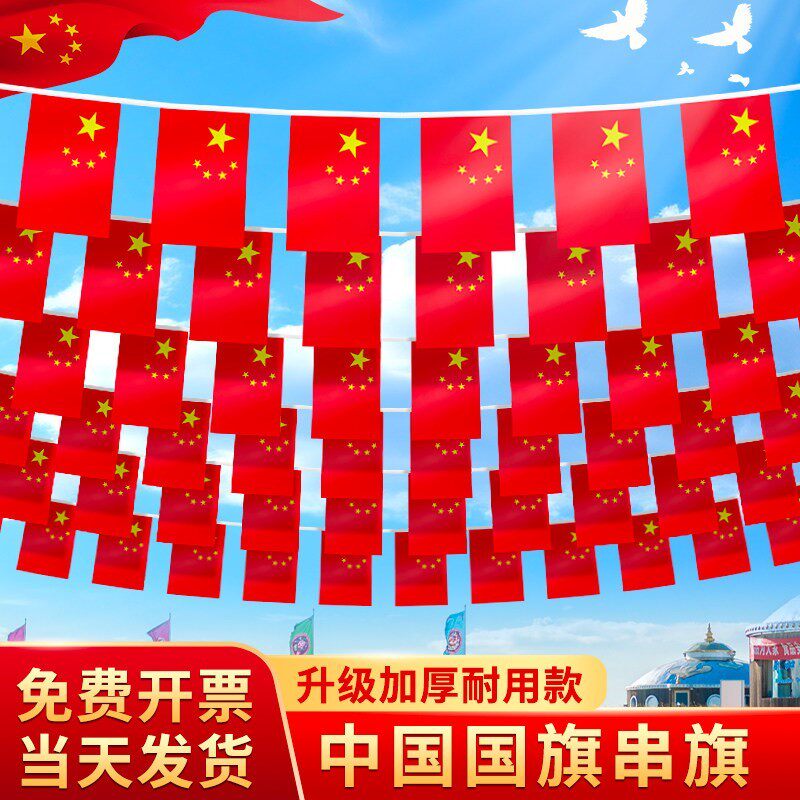 国旗串旗小红旗小国旗装饰8号7号