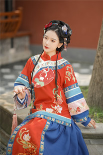 新中式婚礼喜娘服清朝古装女装民国少奶奶秀禾服日常绣花旗袍套装