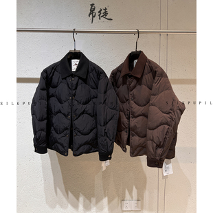 帛徒SILKPUPIL男士羽绒服冬季新款翻领假两件福禄压花羽绒服外套
