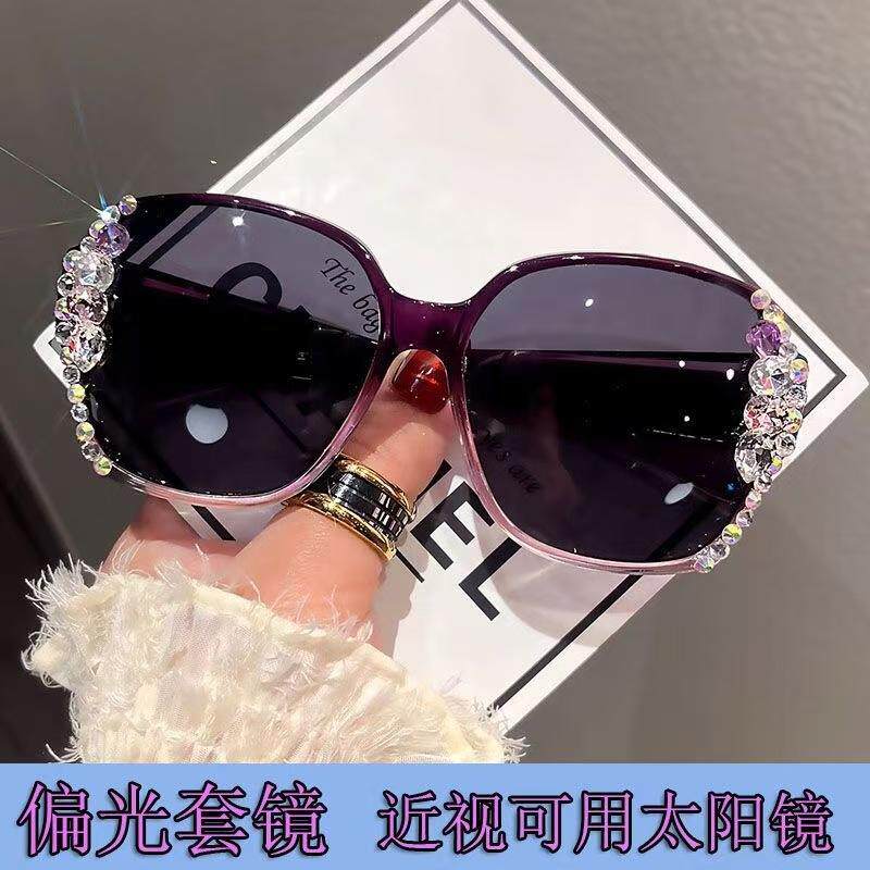 偏光套镜近视太阳眼镜女款防紫外线防强光时尚墨镜超轻开车遮阳潮