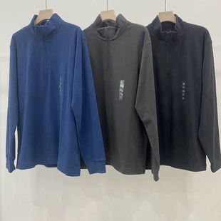 日单男装秋冬新款柔滑弹力摇粒绒半拉链套头衫卫衣/长袖T恤481184